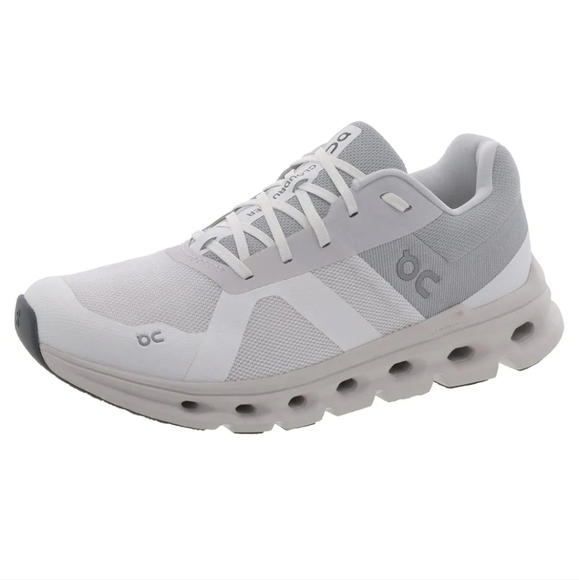 On Cloud Women's Cloud Runner Sneakers - White and Gray, Size 6.5 - Picture 1 of 11